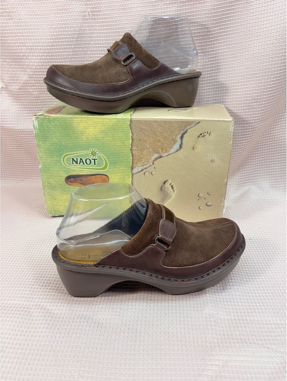 Naot clogs Capetown Toffee & Cocoa combination Size 37 EU 6 - 6.5 US
